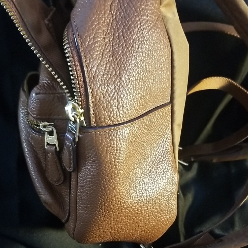 Coach Mini Charlie Brown Leather Backpack with Classic Silhouette - Picture 13 of 16